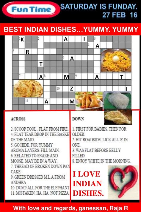 It's quite a Journey to start from peru and being used in almost every part of the world. . Potatoes in indian cuisine crossword
